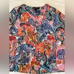 Peck & Peck  Sheer Boho Paisley Festival Beachy Colorful Women's Top Plus Photo 6