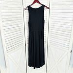 The Limited  Signature Drawstring Waist Midi‎ Sundress Black Medium Knit Photo 8