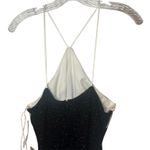 NWT Bari Jay Black Silver Glitter Maxi Gown Crisscross Back Formal Dress Sz 14 Photo 8