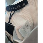 LIONESS  Anderson Pants Size 4 White Ribbed Chewed Hem Elastic Waist Photo 7