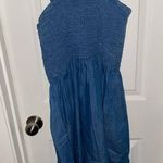 Denim dress with ruched top Blue Size M Photo 0