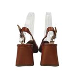 Miista Canar Brown Leather Block Heel Slingback Heela Sandals Pumpa Shoes Size 6 Photo 2