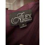 Alex Evenings  Square Neck Cold Shoulder Cap Sleeve Side Brooch GownIn Wine Photo 9