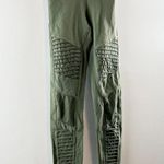 Alo Yoga Pull On High-Waisted Moto Leggings Jungle Green XS Photo 4