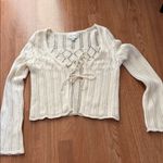 Pink Rose  Cream Knit Cardigan Photo 3