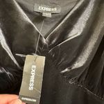 EXPRESS  Black Velvet Goth Witchy Bodycon Spaghetti Strap Bodysuit XL NWT Photo 3