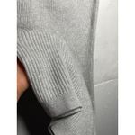 Gap NEW Silver Metallic Ribbed Midi Bodycon Skirt Size Large Stretch Gray Silver Photo 2