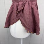 Intimately Free People Beaded Sequin Brown Vneck Tank Top Open Sides Flowy Beach Yellow Photo 2