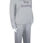 AnyBody Brushed Jersey Petite Message Sleep Set Pebble 'Dreaming' Small Petite Gray Photo 10