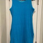 NWOT Metropolitan Size M Bright Blue Terry Cloth Tank Sun Dress Coverup Pockets Size M Photo 0