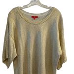 Ivanka Trump Women's Gold Shimmer Pullover Sweater XL Photo 3