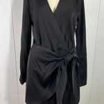 WAYF  LONG SLEEVE WRAP DRESS with Mini tulip skirt. In black. Size S. NWOT Photo 1