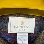 Express Tricot Vtg 80s 90's Mohair Blend Dimensional Berry Floral Cardigan Large Brown Photo 2