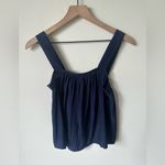 Ramy Brook  Gwyn Square-Neck Sleeveless Cropped Top Navy XXS Photo 2