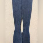 Maniere De Voir Manière De Voir Blue Ribbed Knit Flare Pants Size Medium Photo 6