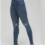 Good American  Good Waist Crop Distressed Raw Hem Skinny Jeans Blue 533 Size 2/26 Photo 2