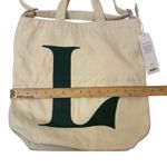 Baggu NWT  "L Suite" Brand Logo Zip Duck Bag Canvas Tote Photo 6