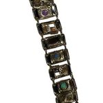 Vintage Women's Link Wrist Bracelet Multicolor Gem Stone Jewelry Accessories Blue Photo 7