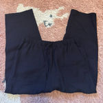 ZARA  Womens Soft Cropped Pants Black Size M Relaxed Cozy Loungewear Pockets Photo 0