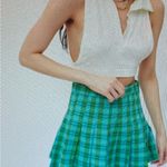 Urban Outfitters NWT Katie green plaid pleated academia mini skirt, size S Photo 2