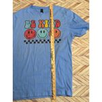 Gildan Be Kind Smiley Face T-Shirt Light Blue Women's Large Shirt Top Hippie Photo 8