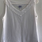 Oh My Gauze Tank Top Womens Medium White Cotton USA Minimalist Lightweight Photo 0
