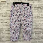 Talbots Women’s cropped pink and blue floral print casual pants Size 6 Photo 1