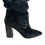 Shoe Republic LA  Velvet Mid-Calf Boots Party Block Heels Fashion Pointed Toe Photo 3