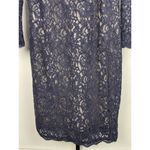 Adrianna Papell  Evening Navy Lace Sheath Formal Long Sleeve Mini Dress Size‎ 4P Photo 3