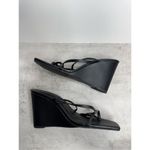 Open Edit  Wedge Sandals Size 9 Black Open Square Toe Photo 4