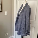 Caslon  Blue Linen Open Long Sleeve Coat / Top Photo 5