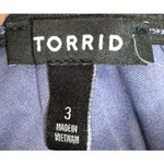 Torrid Women's Skirt High-Waist Mini Linen Blend Pull On Blue Jr. Size 3 NWT Photo 4