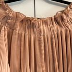 Endless Rose  Off Shoulder with Adjustable Straps Tan Pleated Flowy Blouse Photo 2