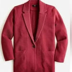 J. Crew Cecile Relaxed Sweater Blazer Jacket Cotton Berry Red Small Photo 0