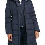 Cole Haan Signature Women's Box-Quilt Down Puffer Coat Navy size M Photo 0