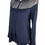 Free People  Navy Blue On The Island Top Small Photo 3