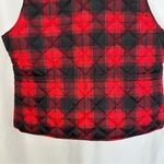 st. john's bay  Quilted Puffer Vest Jacket Womens Plus XXL Full Zip Red‎ Plaid Photo 6