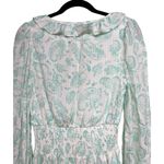 House of Harlow  1960 Mini Dress Mint Green Paisley Smocked Women’s Size Small Photo 3