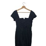 Free People  We The Free Selena Jumpsuit Small Black Denim Zip Short Sleeve Slim Photo 5