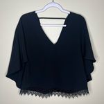 Lovers + Friends Womens Size S Lace Trim V-Neck Cape Blouse Whimsygoth Photo 0