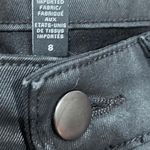 Eileen Fisher  Black Waxed Faux Leather Organic Cotton Blend Pants size 8 Photo 8