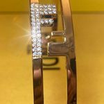 Fendi O'Lock Women's Gold Metal Cuff Bracelet Photo 7