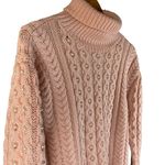 Vintage 80’s‎ STUDIO Pink Cable Knit Pearl Embellished Wool Sweater Size Medium Photo 3