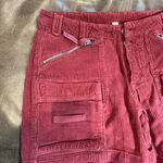 Free People TT: NWOT  Last Time Stacked Cargo Corduroy Pants Red Slouchy… Photo 4