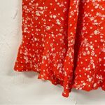 Seed Red & White Ditsy Floral Maxi Skirt Ruffled Womens 6 Cottage Core Prairie Photo 2
