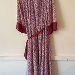 Tularosa  Jolene Red Floral Wrap Maxi Dress Sz XL COTTAGECORE Girly Romantic Photo 2