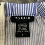 Torrid Striped Blue and White Poplin Lace Up Corset Tank Top Size 1X Photo 12