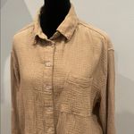 Mittoshop Tan Button-Up Shirt with a tattered look small Photo 1