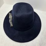 Something Special Elegant Navy Hat with Beaded Bow 100% wool felt Blue Photo 1
