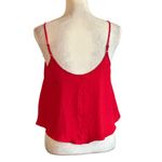 Ambiance Apparel Cropped Red Top Adjustable Spaghetti Strap Boho Chic Beach Sz M Photo 1